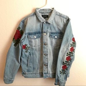 PacSun Men’s Denim Jacket with Rose Detail